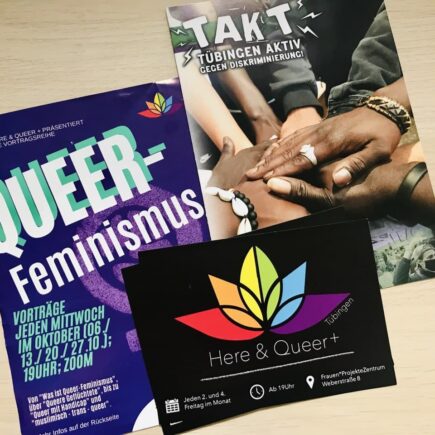 Flyer der Veranstltung von TAKT, Here&Quee und Queer Feminismusr